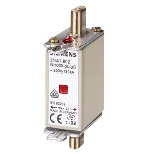 SIEMENS LV HRC fuse element, NH000, In: 25 A, gG, Un AC: 500 V, Un DC: 250 V, Combined indicator, live grip lugs