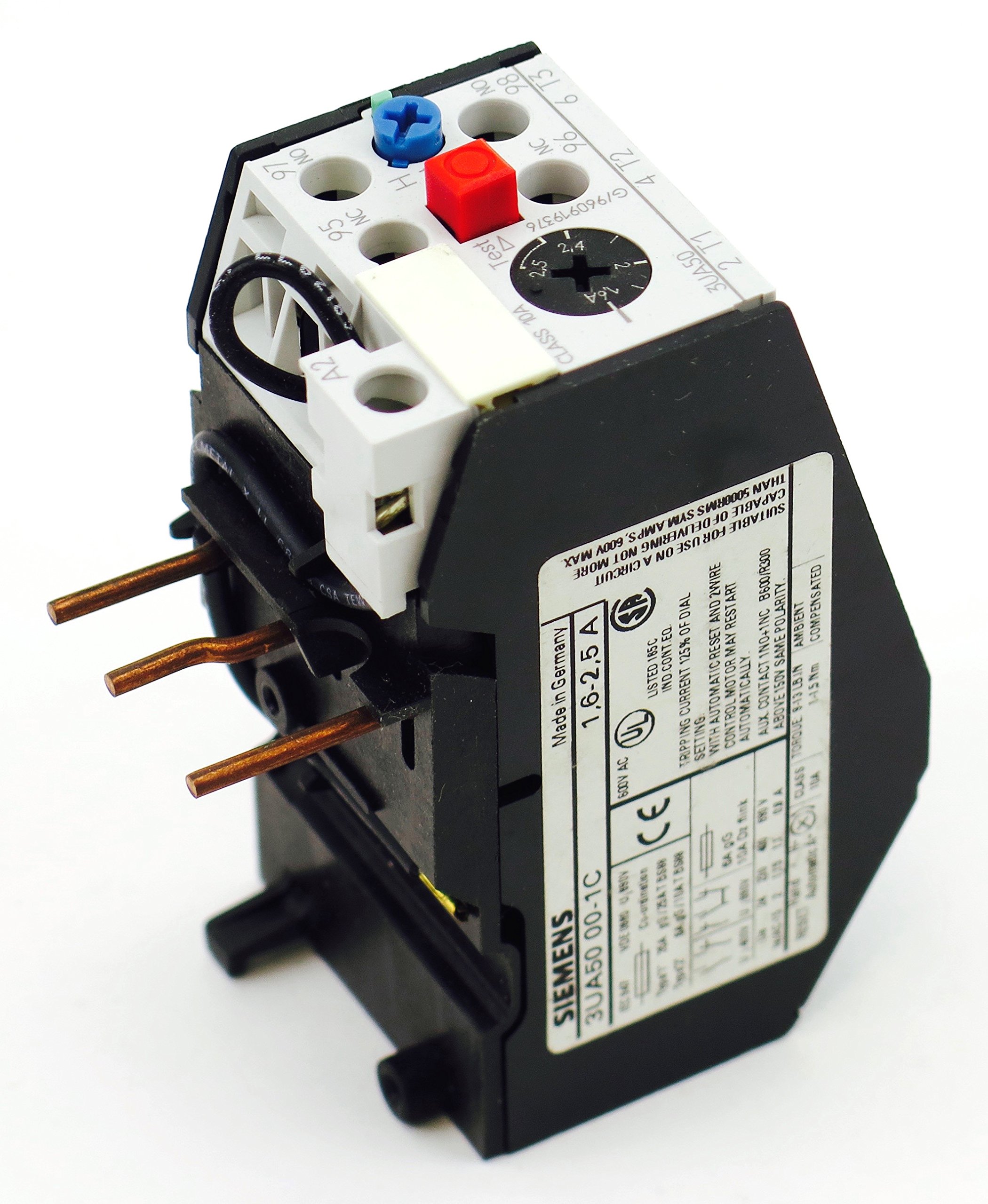 SIEMENS THERMAL.DELAYED OVERLOAD RELAY F.MOUNTG.ONTO CONTACT./STARTERS 1.6 TO 2.5A, 1NO+1NC