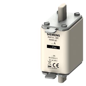 SIEMENS LV HRC fuse element, NH00, In: 125 A, gG, Un AC: 500 V, Un DC: 250 V, Combined indicator, live grip lugs