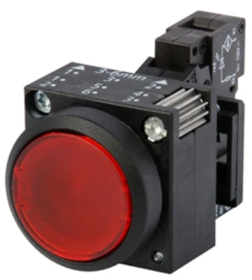 SIEMENS ILLUMINATED PUSHBUTTON, ROUND, RED