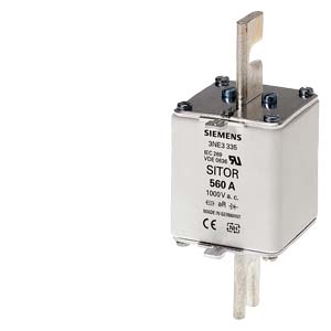 Siemens SITOR fuse link, with slotted blade contacts, NH2, In: 500 A, aR, Un AC: 1000 V, front indicator