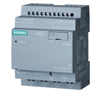 SIEMENS LOGO! 12/24RCEO, logic module, PS/I/O: 12/24VDC/relay, 8 DI (4 AI)/4 DQ, without display